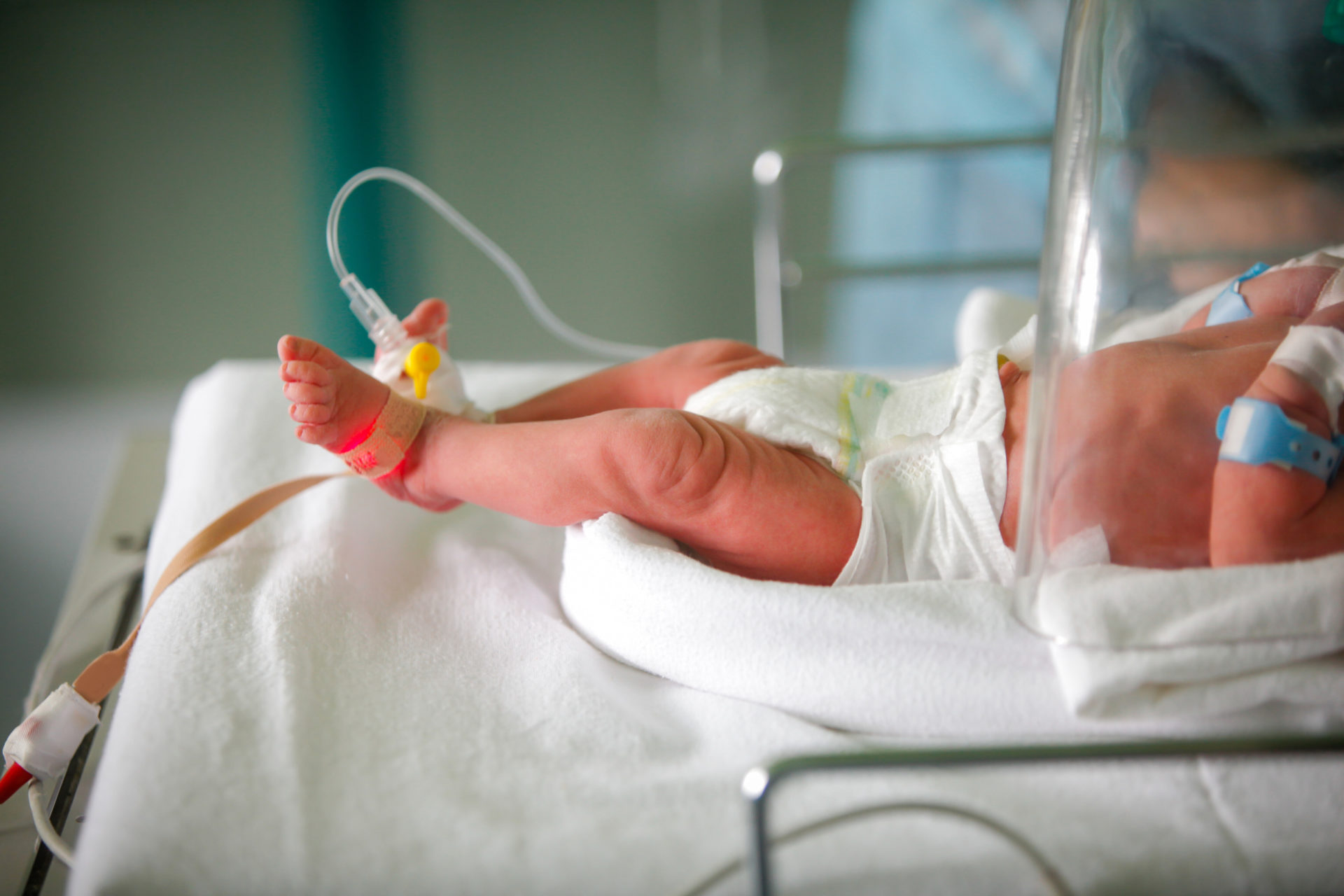 New Born at a hospital bed