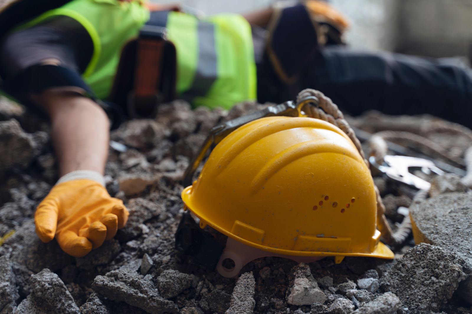 contruction worker unconcious after a construction accident